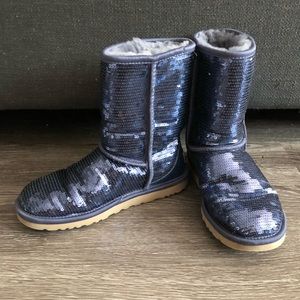 UGG Navy Sequin Boots